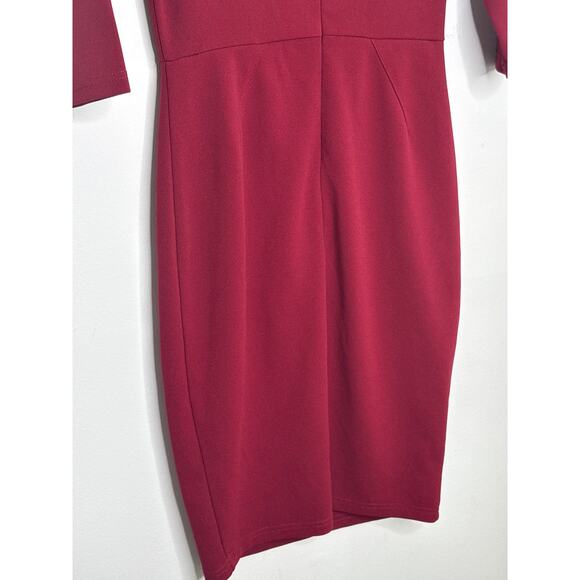 ⭐️ 3/$20 Lulus Burgundy Red Off Shoulder Mini Dress Size Medium - Picture 8 of 8